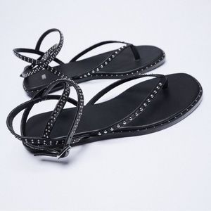 Zara studded crossover sandals